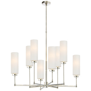 Buy polished-nickel-with-4-x-4-x-9-5-linen-glass-and-white-shade Ziyi Chandelier by Visual Comfort Signature