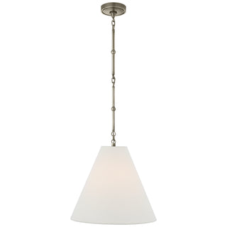Buy antique-nickel-with-4-75-x-15-x-13-linen-glass-and-white-shade Goodman Hanging Lantern by Visual Comfort Signature
