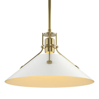 Buy modern-brass-and-white-shade Henry Pendant by Hubbardton Forge