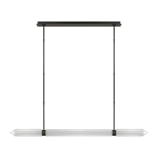 Buy plated-dark-bronze-and-clear-textured-shade Langston Outdoor (Damp) Chandelier by Visual Comfort Modern