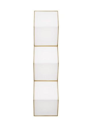 Buy natural-brass-with-white-linen-glass-and-white-shade Zig Zag Outdoor (Damp) Sconce by Visual Comfort Modern