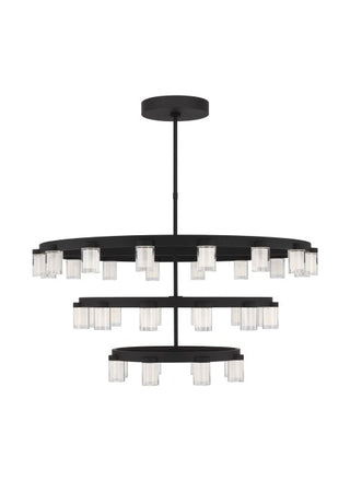 Buy nightshade-black-with-etched-crystal-glass-and-white-shade Esfera Outdoor (Damp) Chandelier by Visual Comfort Modern