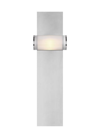 Buy polished-nickel-with-crystal-glass-and-white-shade Esfera Outdoor (Damp) Sconce by Visual Comfort Modern