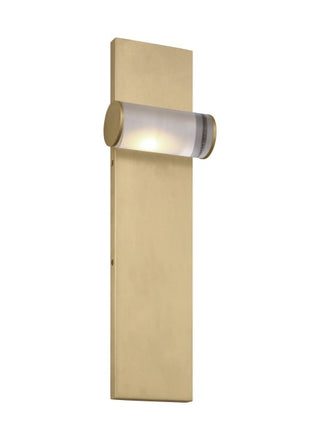 Buy natural-brass-with-crystal-glass-and-white-shade Esfera Outdoor (Damp) Sconce by Visual Comfort Modern