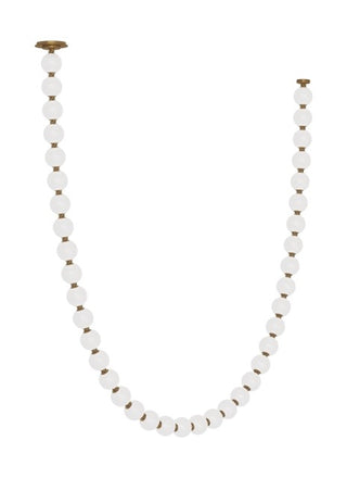 Buy natural-brass-with-milk-glass-glass-and-white-shade Perle Outdoor (Damp) Chandelier by Visual Comfort Modern