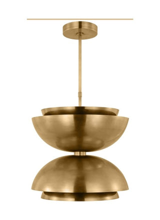Buy natural-brass-with-steel-or-brass-glass-and-brass-gold-shade Shanti Outdoor (Damp) Pendant by Visual Comfort Modern