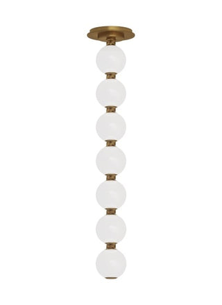 Buy natural-brass-with-milk-glass-glass-and-white-shade Perle Outdoor (Damp) Pendant by Visual Comfort Modern