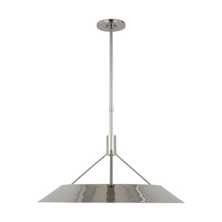 Buy polished-nickel-and-silver-gray-shade Sospeso Outdoor (Damp) Pendant by Visual Comfort Modern