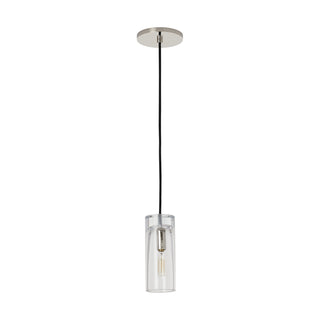 Buy polished-nickel-with-clear-glass-and-clear-shade Horizon Outdoor (Damp) Pendant by Visual Comfort Modern