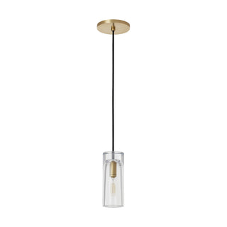 Buy natural-brass-with-clear-glass-and-clear-shade Horizon Outdoor (Damp) Pendant by Visual Comfort Modern