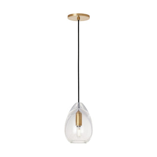Buy natural-brass-with-clear-glass-and-clear-shade Alina Outdoor (Damp) Pendant by Visual Comfort Modern
