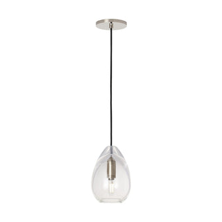 Buy polished-nickel-with-clear-glass-and-clear-shade Alina Outdoor (Damp) Pendant by Visual Comfort Modern