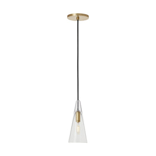 Buy natural-brass-with-clear-glass-and-clear-shade Selina Outdoor (Damp) Pendant by Visual Comfort Modern