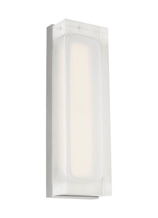 Buy polished-nickel-with-crystal-glass-and-white-shade Milley Outdoor (Damp) Sconce by Visual Comfort Modern