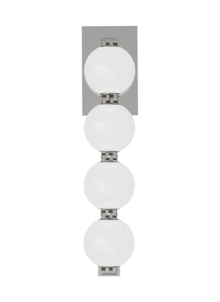 Buy polished-nickel-with-milk-glass-glass-and-white-shade Perle Outdoor (Damp) Sconce by Visual Comfort Modern