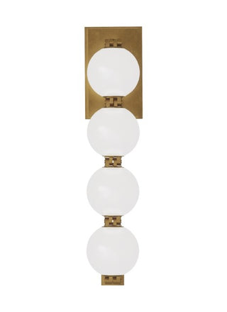 Buy natural-brass-with-milk-glass-glass-and-white-shade Perle Outdoor (Damp) Sconce by Visual Comfort Modern