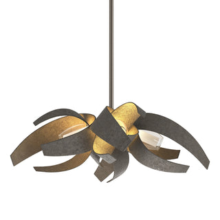 Buy dark-smoke-with-clear-glass-with-frosted-diffuser-ye-glass-and-clear-shade Corona Pendant by Hubbardton Forge