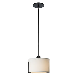 Buy black-with-natural-anna-shade-sf-glass-and-natural-cream-shade Exos Pendant by Hubbardton Forge