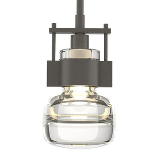 Buy dark-smoke-with-clear-glass-zm-glass-and-clear-shade Cuff Mini Pendant by Hubbardton Forge