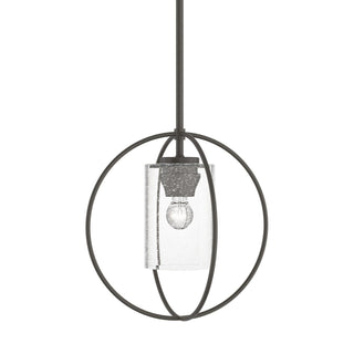 Buy dark-smoke-with-seeded-clear-glass-ii-glass-and-clear-seedy-shade Interlude Mini Pendant by Hubbardton Forge