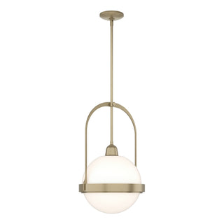 Buy soft-gold-with-opal-glass-gg-glass-and-white-shade Atlas Pendant by Hubbardton Forge