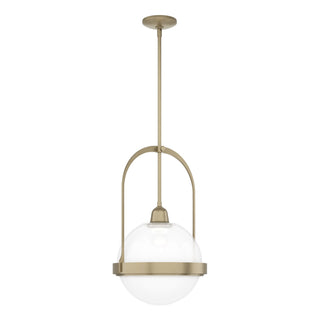 Buy soft-gold-with-opaline-glass-wf-glass-and-white-shade Atlas Pendant by Hubbardton Forge