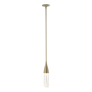 Buy soft-gold-with-clear-glass-zm-glass-and-clear-shade Fritz Mini Pendant by Hubbardton Forge