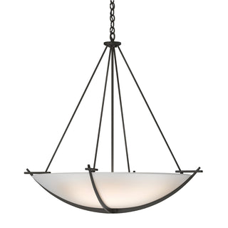Buy dark-smoke-with-opal-glass-gg-glass-and-white-shade Compass Chandelier by Hubbardton Forge