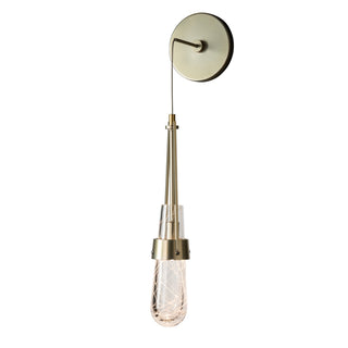 Buy modern-brass-with-clear-glass-with-white-threading-yj-glass-and-clear-shade Link Sconce by Hubbardton Forge