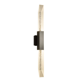 Buy coastal-dark-smoke-with-clear-glass-zm-glass-and-clear-textured-shade Refraction Sconce by Hubbardton Forge