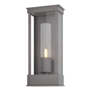 Buy coastal-burnished-steel-with-seeded-clear-glass-ii-glass-and-clear-seedy-shade Portico Sconce by Hubbardton Forge