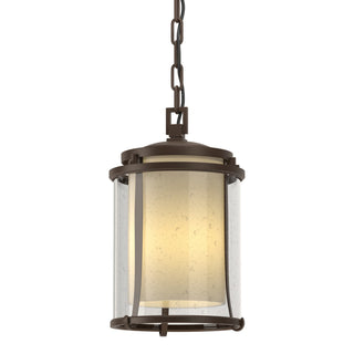 Buy coastal-bronze-with-seeded-glass-with-opal-diffuser-zs-glass-and-clear-seedy-shade Meridian Hanging Lanterns by Hubbardton Forge