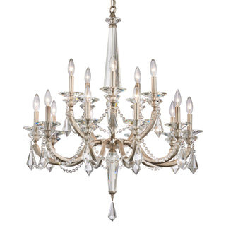 Buy antique-silver-and-clear-shade Verona Outdoor (Damp) Chandelier by Schonbek