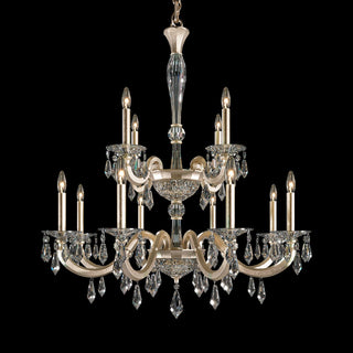 Buy antique-silver-and-clear-shade Napoli Outdoor (Damp) Chandelier by Schonbek
