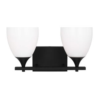Buy midnight-black-with-milk-glass-and-white-shade Toffino Vanity by Visual Comfort Studio