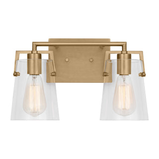 Buy satin-brass-with-clear-glass-and-clear-shade Crofton Vanity by Visual Comfort Studio