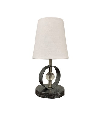 Buy satin-nickel-supreme-silver-with-white-linen-hardback-shade-glass-and-white-shade Bryson Lamp by House of Troy