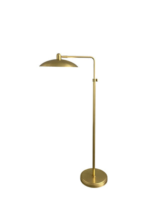 Buy natural-brass-with-metal-glass-and-metal-shade Ridgeline Floor Lamp by House of Troy