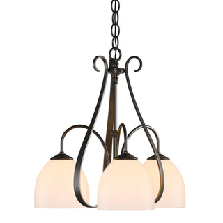 Buy oil-rubbed-bronze-with-opal-glass-gg-glass-and-white-shade Sweeping Taper Chandelier by Hubbardton Forge