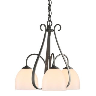 Buy natural-iron-with-opal-glass-gg-glass-and-white-shade Sweeping Taper Chandelier by Hubbardton Forge
