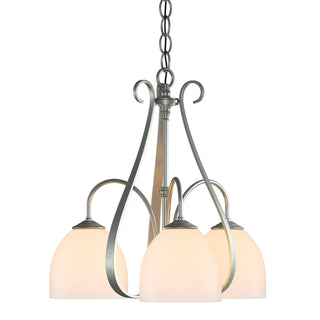 Buy vintage-platinum-with-opal-glass-gg-glass-and-white-shade Sweeping Taper Chandelier by Hubbardton Forge