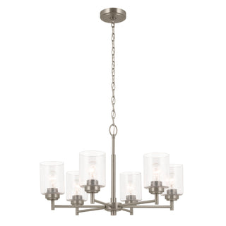 Buy brushed-nickel-with-clear-seeded-glass-and-clear-seedy-shade Winslow Chandelier by Kichler