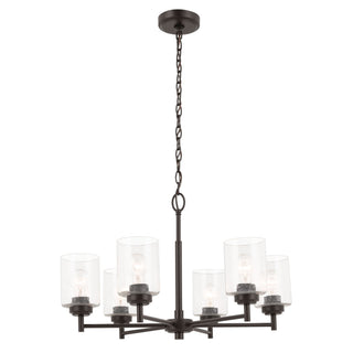 Buy bronze-with-clear-seeded-glass-and-clear-seedy-shade Winslow Chandelier by Kichler
