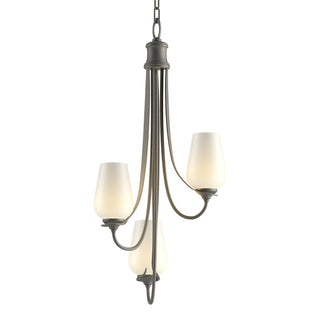 Buy natural-iron-with-opal-glass-gg-glass-and-white-shade Flora Chandelier by Hubbardton Forge