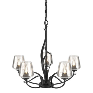 Buy black-with-clear-glass-zm-glass-and-clear-shade Flora Chandelier by Hubbardton Forge