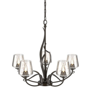 Buy oil-rubbed-bronze-with-clear-glass-zm-glass-and-clear-shade Flora Chandelier by Hubbardton Forge