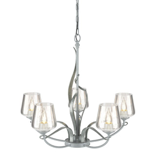 Buy vintage-platinum-with-clear-glass-zm-glass-and-clear-shade Flora Chandelier by Hubbardton Forge