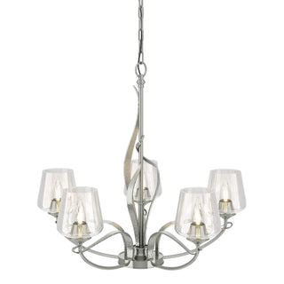 Buy sterling-with-clear-glass-zm-glass-and-clear-shade Flora Chandelier by Hubbardton Forge