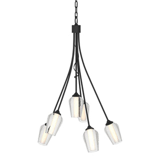 Buy black-with-seeded-glass-with-opal-diffuser-zs-glass-and-white-shade Flora Chandelier by Hubbardton Forge