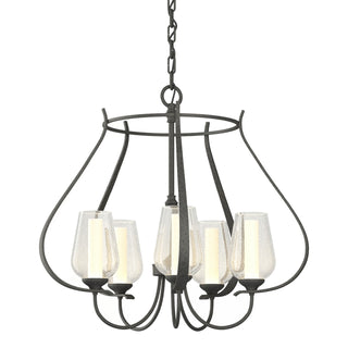 Buy natural-iron-with-seeded-glass-with-opal-diffuser-zs-glass-and-smoke-shade Flora Chandelier by Hubbardton Forge